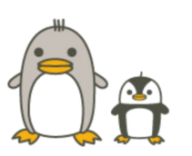 ふるかわスキンクリニックの親子ペンギンマスコット
